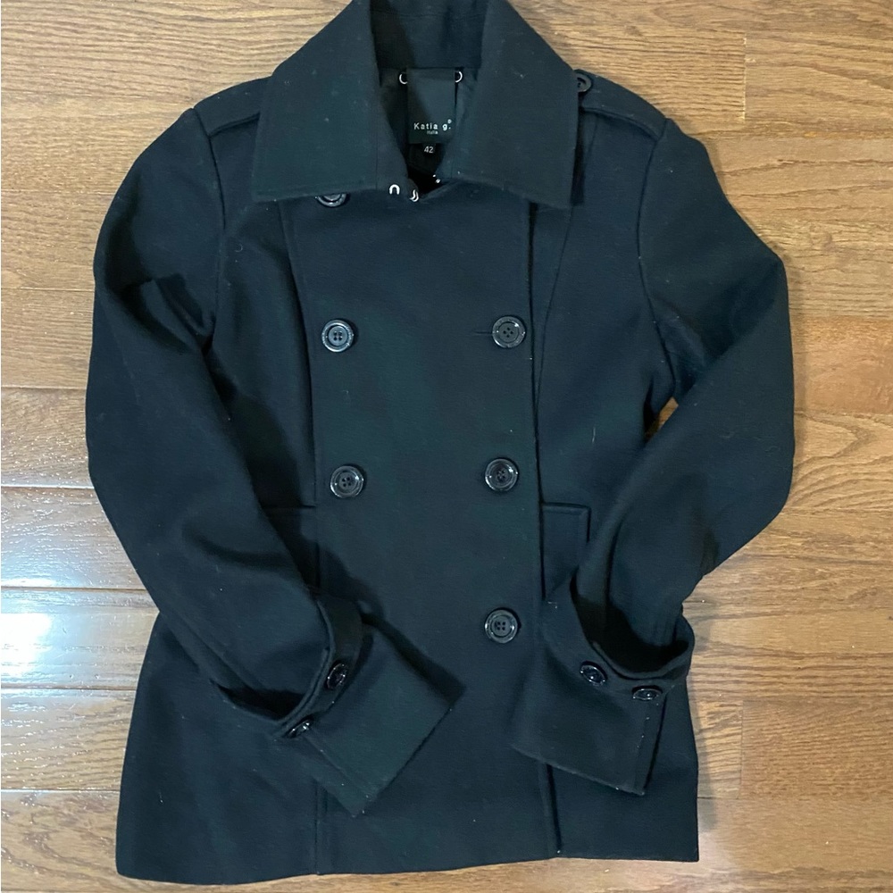 Wool trench jacket black Katia G